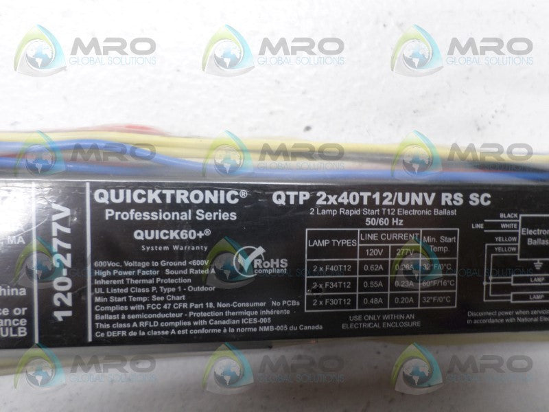 SYLVANIA QTP2X40T12/UNVRSSC NSMP