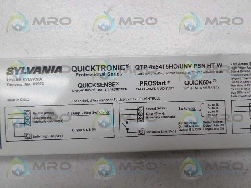 SYLVANIA QTP4X54T5HO/UNVPSNHTW BALLAST *NEW NO BOX*