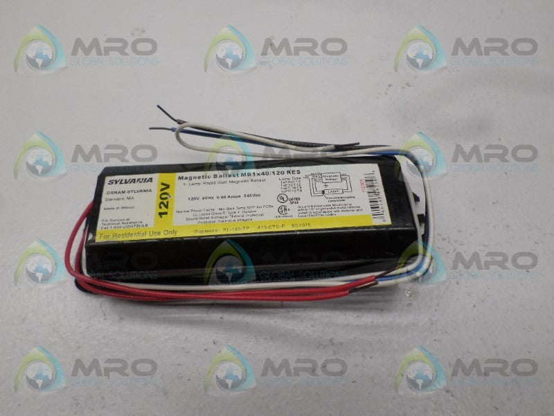 SYLVANIA MB1X40/120RES BALLAST *NEW NO BOX*