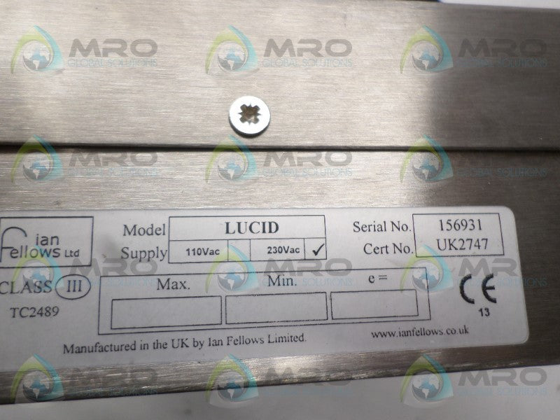IAN FELLOWS LUCID WEIGHT INDICATOR (AS PICTURED) *USED*