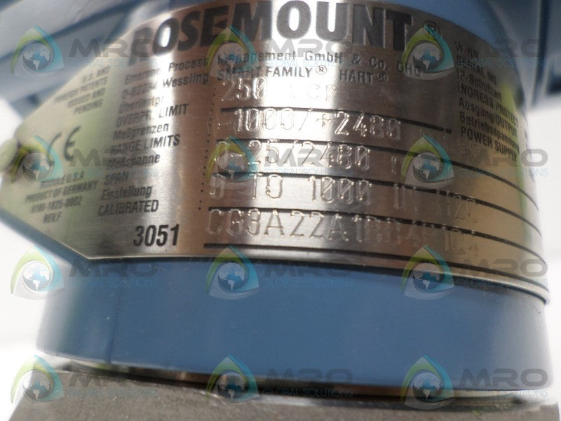 ROSEMOUNT 3051CG3A22A1BB4P1Q4 PRESSURE TRANSMITTER  NSNP