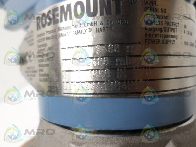 ROSEMOUNT 3051CG3A22A1BB4P1Q4 PRESSURE TRANSMITTER  NSNP