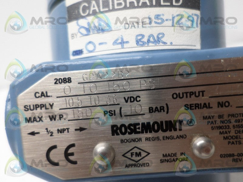 ROSEMOUNT 2088G2A22B2 PRESSURE TRANSMITTER  NSNP