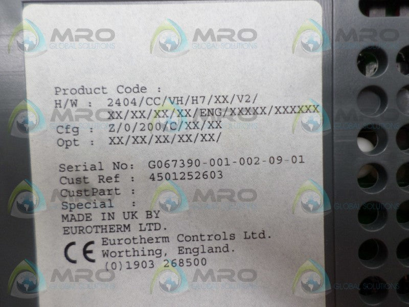 EUROTHERM 2404/CC/VH/H7/XX/V2/XX TEMPERATURE CONTROLLER  NSNP