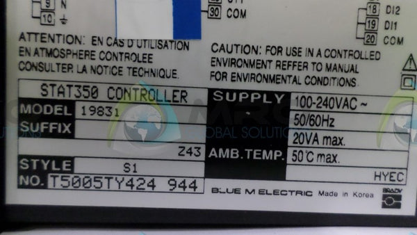 BLUE M ELECTRIC 19831 CONTROLLER  NSNP