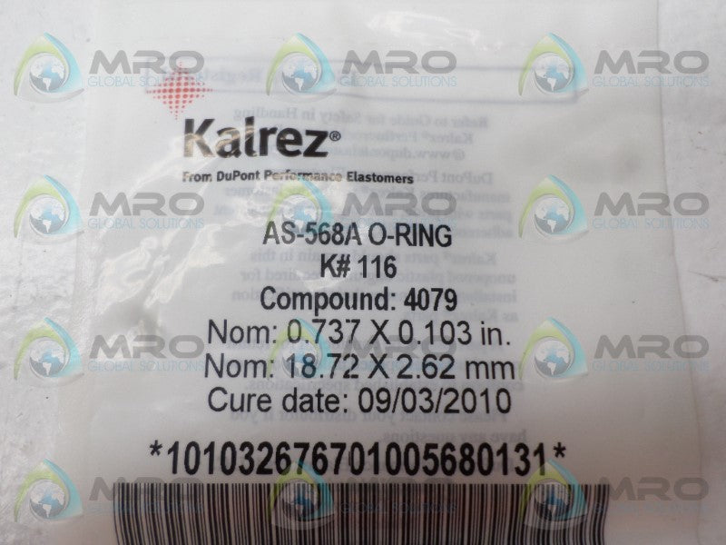 KALREZ AS-568A K#116 O-RING *NEW IN FACTORY BAG*