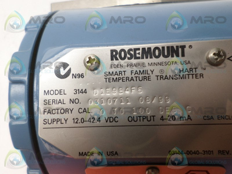 ROSEMOUNT 3144D1E9B4F5 TEMPERATURE TRANSMITTER 0/100C  NSNP