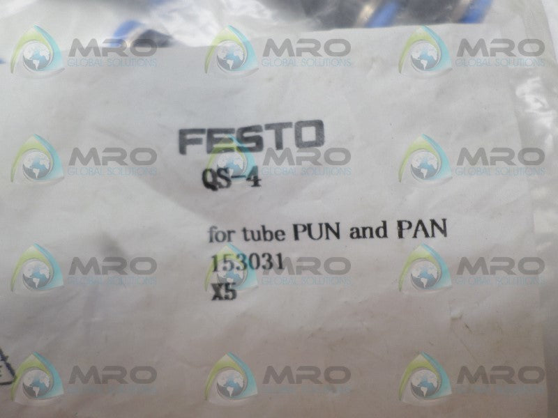 FESTO QS-4 FLOW CONTROL VALVE (PKG OF 5) *NEW IN FACTORY BAG*