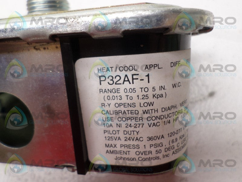 JOHNSON CONTROLS P32AF-1 PRESSURE SWITCH *NEW NO BOX*