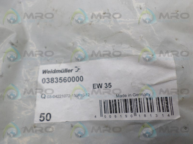 WEIDMULLER EW35 0383560000 TERMINAL BLOCK (PKG OF 50) * NEW IN FACTORY BAG *