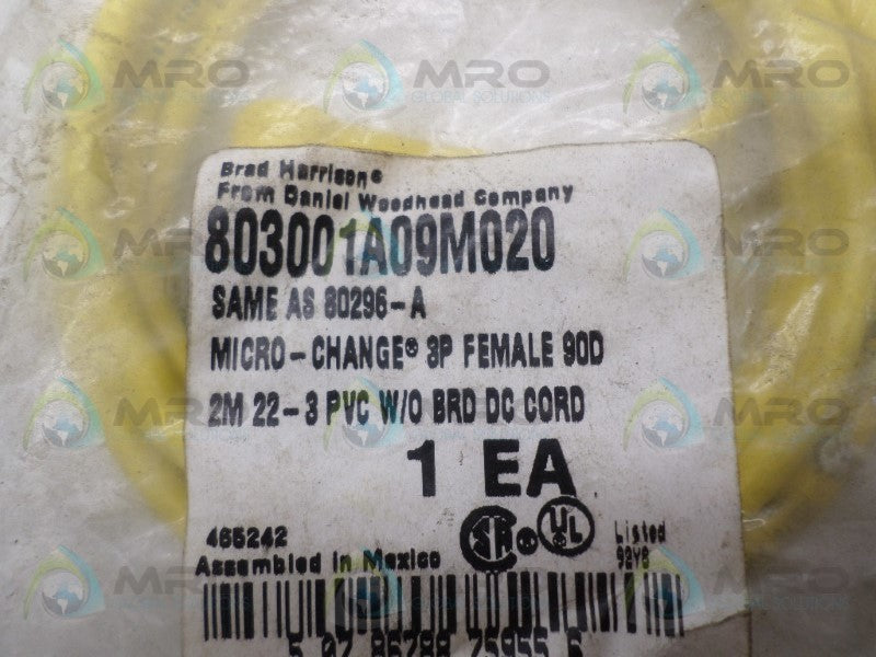 DANIEL WOODHEAD 803001A09M020 80296-A * NEW IN FACTORY BAG *
