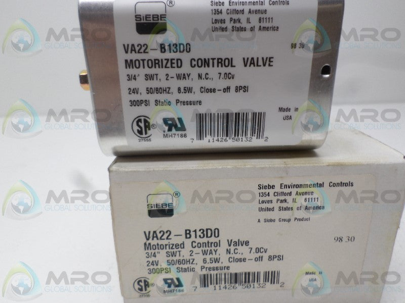 SIEBE VA22-B13D0 MOTORIZED CONTROL VALVE *NEW IN BOX*