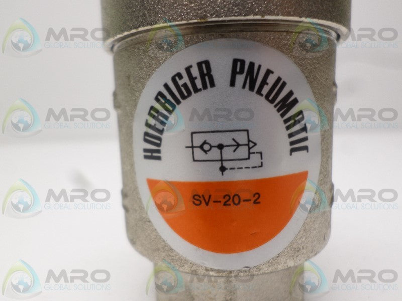 HOERBIGER SV-20-2 PNEUMATIC VALVE *NEW NO BOX*