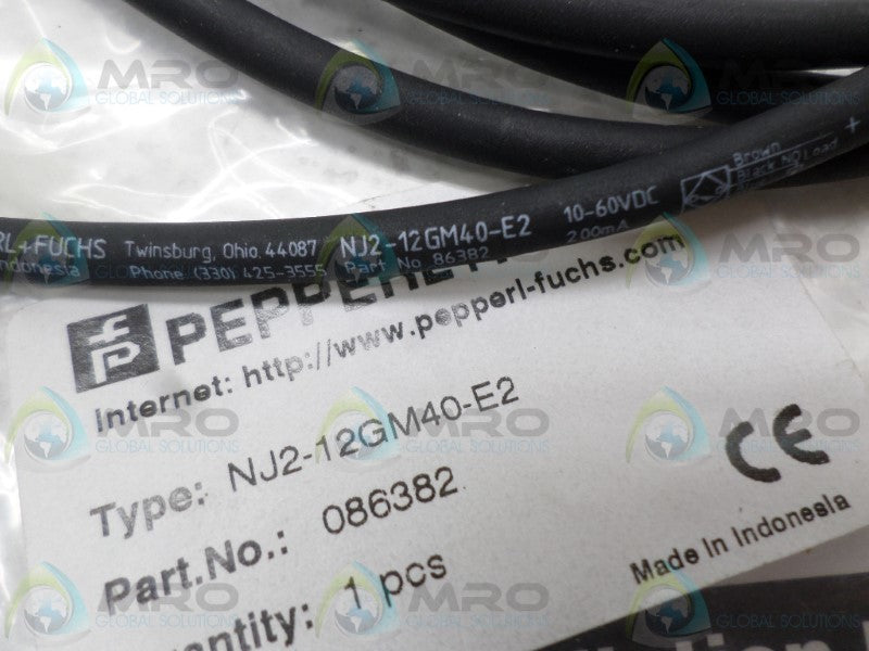 PEPPERL+FUCHS NJ2-12GM40-E2 PROXIMITY SENSOR * NEW IN FACTORY BAG *