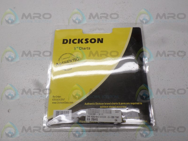 DICKSON C417 CHARTS 8" * NEW IN ORIGINAL PACKAGE *