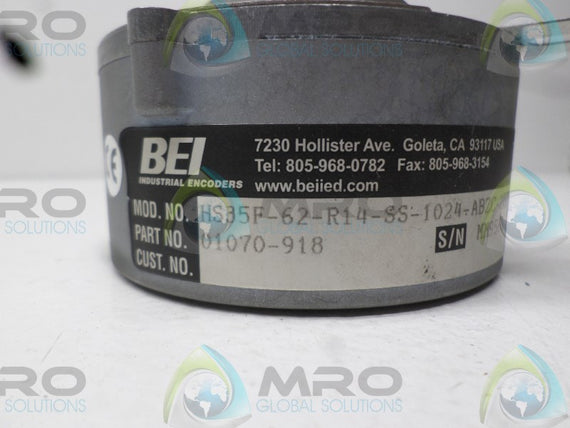 BEI SENSORS HS35F-62-R14-SS-1024-ABZC-28V/V-SM18-S ENCODER