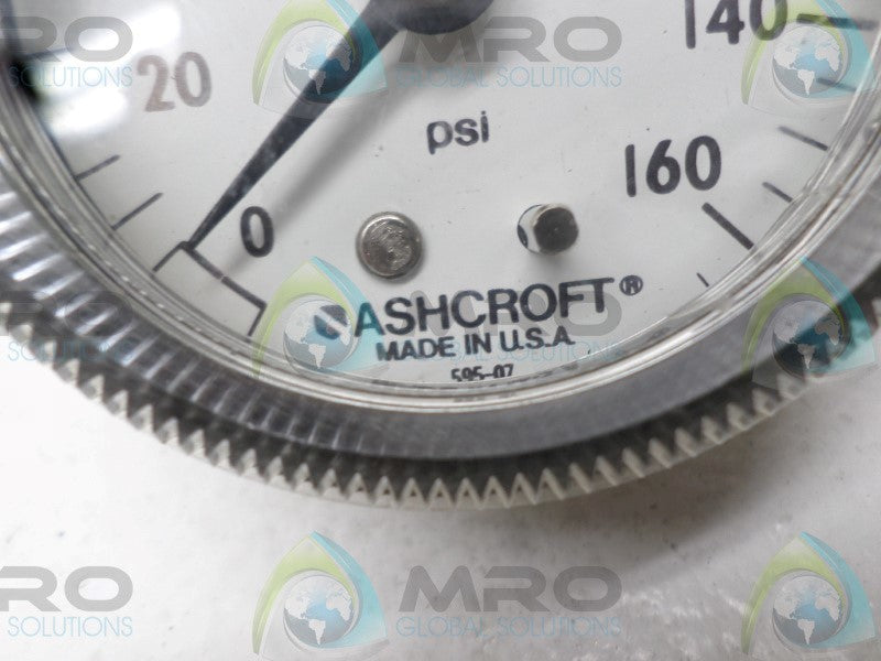 ASHCROFT 595-07 PRESSURE GAUGE 0-160 PSI *NEW NO BOX *