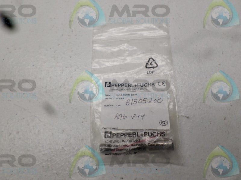 PEPPERL+FUCHS NJ1,5-8GM40-E2-V1 016056 PROXIMITY SENSOR * NEW IN FACTORY BAG *