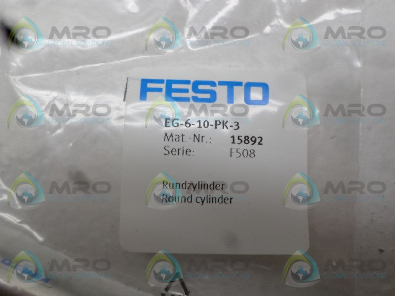 FESTO EG-6-10-PK-3 15892 ROUND CYLINDER * NEW IN FACTORY BAG *