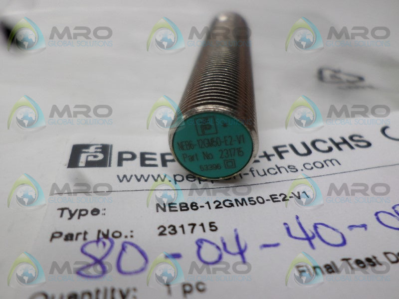 PEPPERL+FUCHS NEB6-12GM50-E2-V1 231715 PROXIMITY SENSOR * NEW IN FACTORY BAG *
