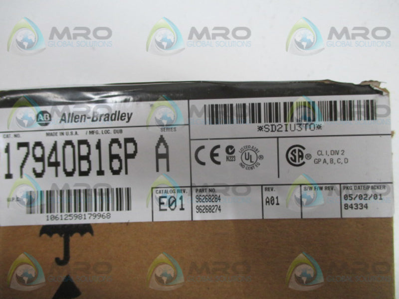 ALLEN BRADLEY 1794-OB16P SER. A DATE: 2001 * FACTORY SEALED *