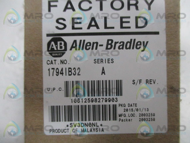 ALLEN BRADLEY FLEX I/O 1794-IB32 SER. A INPUT DATE: 2015 * FACTORY SEALED *