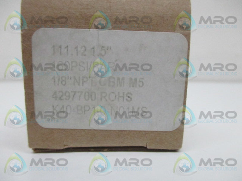 SMC K40-BP1.0-N01MS PRESSUARE GAUGE 0-160 PSI 0-11 BAR  NSMP