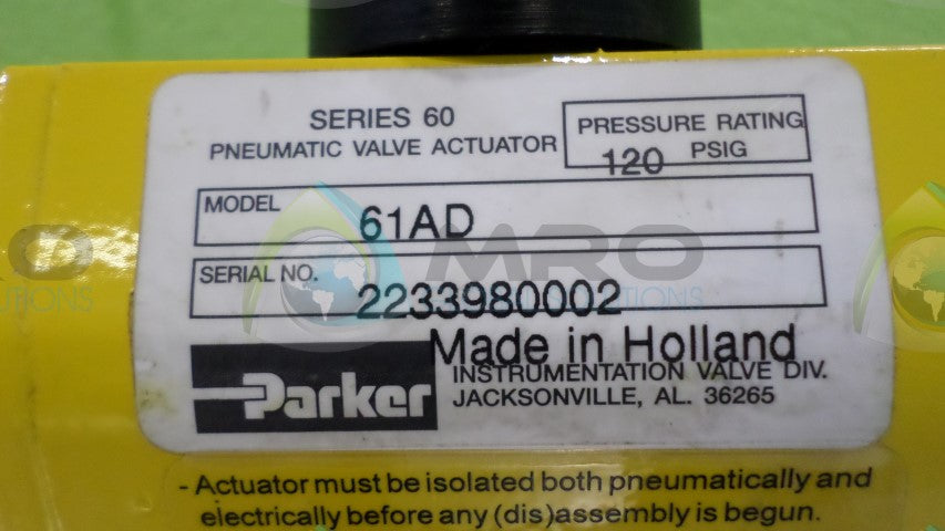 PARKER 61AD PNEUMATIC VALVE ACTUATOR *NEW NO BOX*