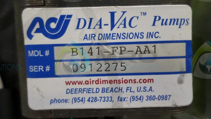 AIR DIMENSIONS B141-FP-AA1 PUMP *NEW NO BOX*