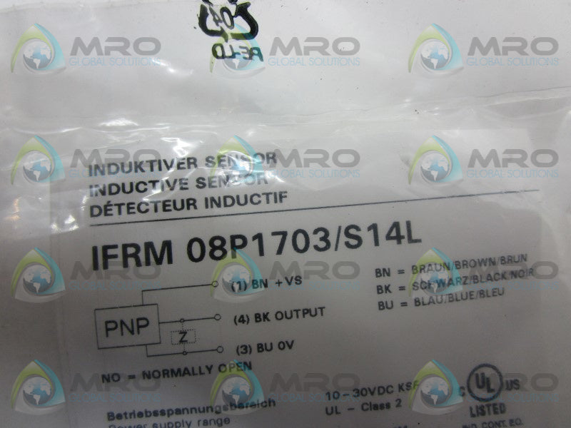 BAUMER IFRM08P1703/S14L PROXIMITY SENSOR * NEW IN FACTORY BAG *