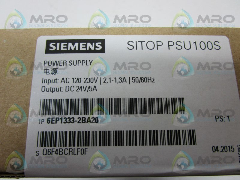SIEMENS 6EP1333-2BA20 POWER SUPPLY * FACTORY SEALED *