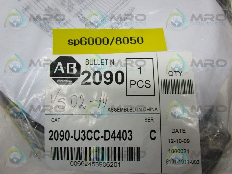 ALLEN BRADLEY 2090-U3CC-D4403 SER. C CABLE CONNECTOR * NEW IN FACTORY BAG *