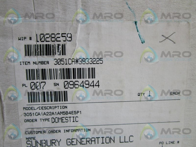 ROSEMOUNT 3051CA1A22A1AM5B4E5P1 PRESSURE TRANSMITTER * NEW IN BOX *