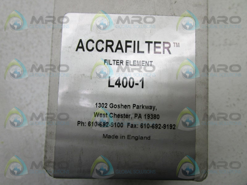 ACCRAFILTER L400-1 FILTER ELEMENT * FACTORY SEALED *