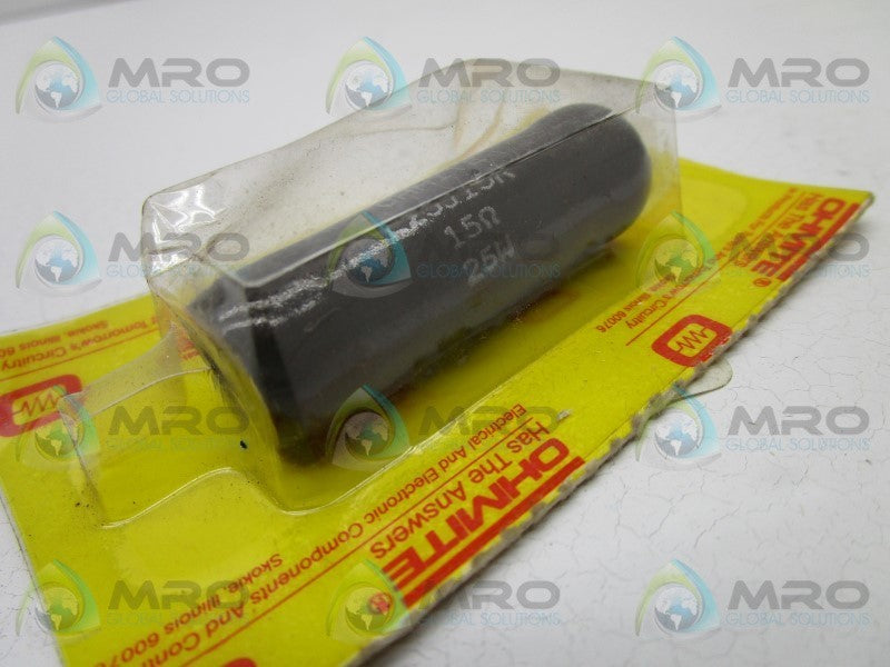 OHMITE L25J15R RESISTOR 15OHMS * NEW IN ORIGINAL PACKAGE *