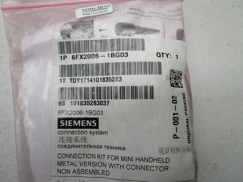 SIEMENS 6FX2006-1BG03 CONNECTION KIT * NEW IN FACTORY BAG *