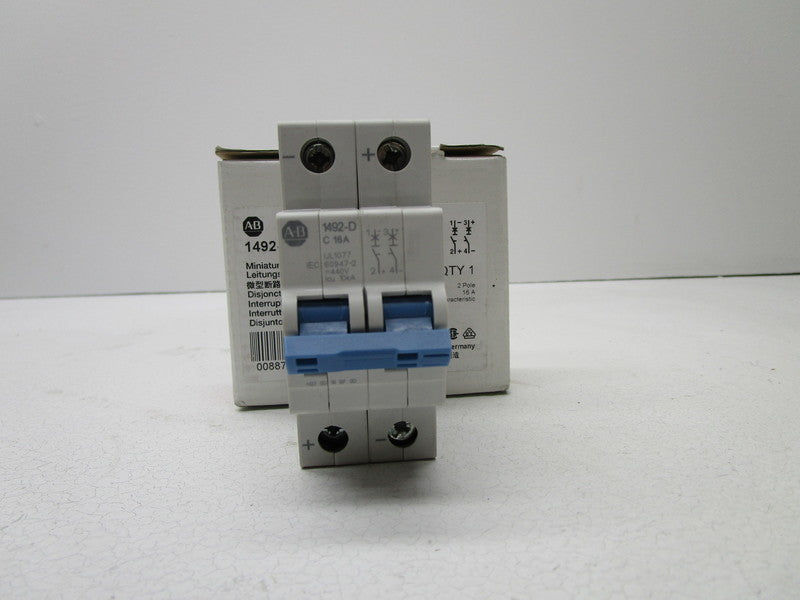 ALLEN BRADLEY 1492-D2C160 SER. D CIRCUIT BREAKER 16A * NEW IN BOX *
