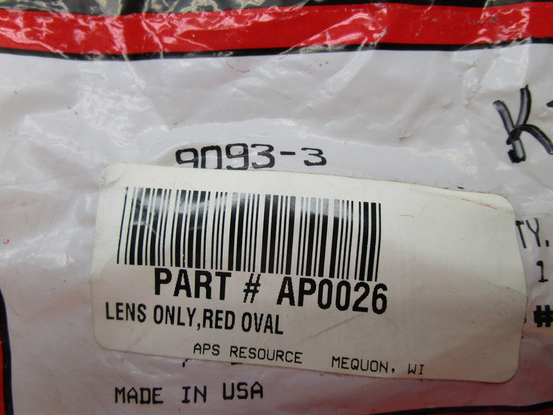 TRUCK-LITE 9093-3 RED OVEL LENS  NSMP