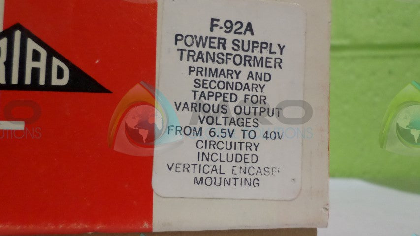 TRIAD F-92A POWER SUPPLY TRANSFORMER *NEW IN BOX*
