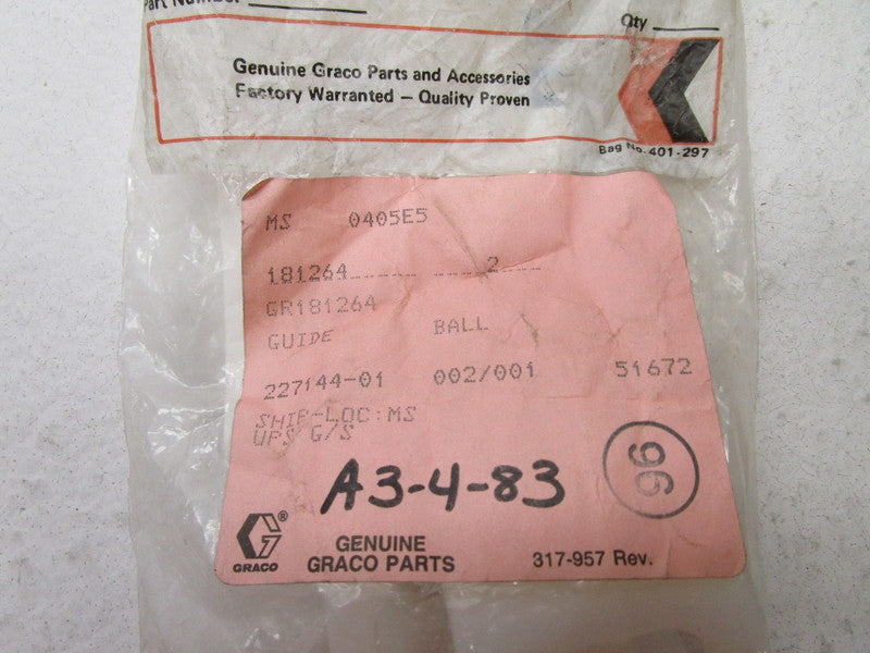 GRACO GR181264 GUIDE BALL (PKG OF 2)  NSMP