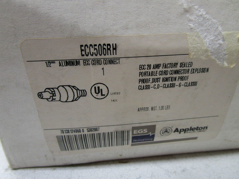 APPLETON ECC506RH EXPLOSION PROOF CORD CONNECTOR  NSMP