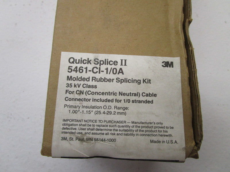 3M 5461-CI-1/0A MOLDED RUBBER SPLICING KIT  NSFS