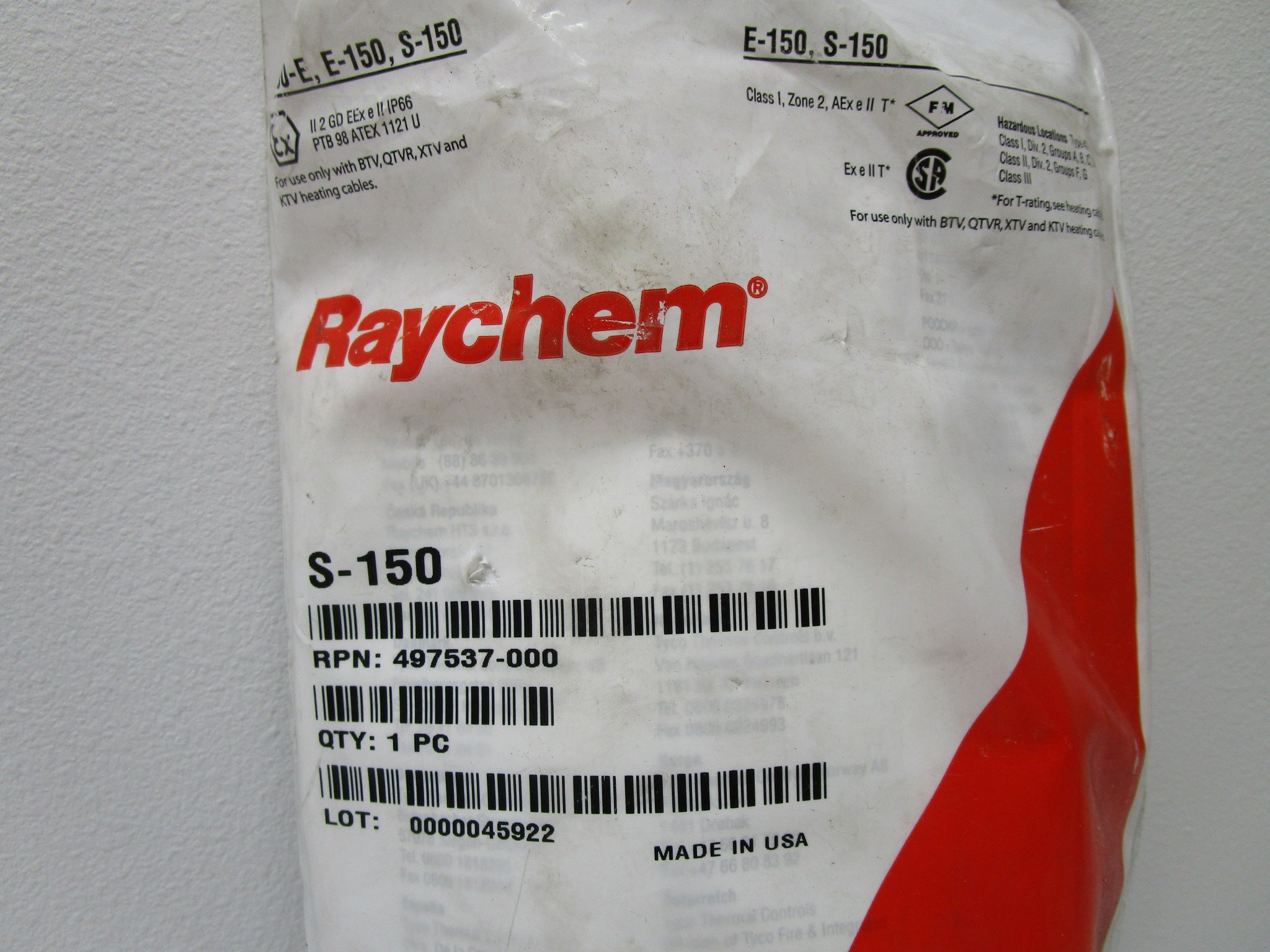 RAYCHEM S-150 LOW PROFILE SPLICE HOUSING * NEW IN FACTORY BAG *