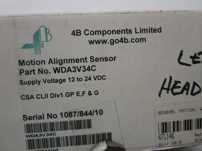 4B COMPONENTS WDA3V34C MOTION ALIGNMENT SENSOR * NEW IN BOX *