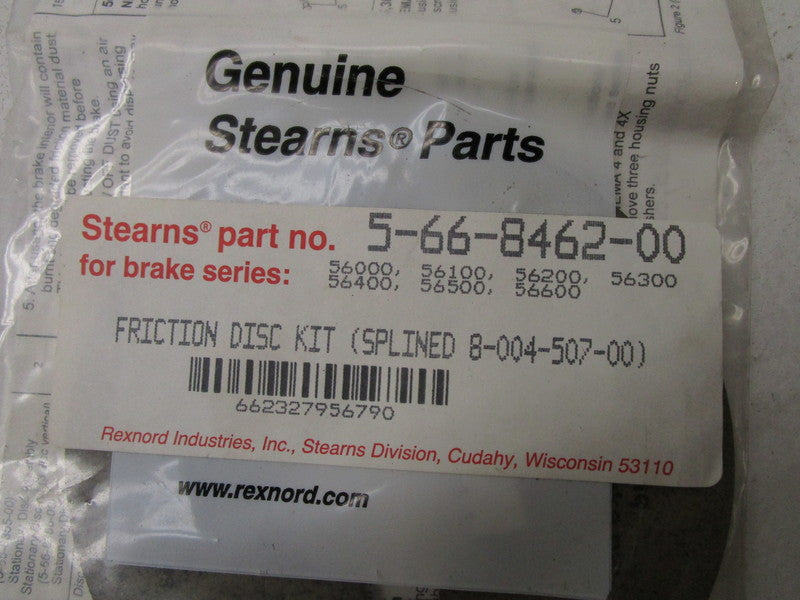 STEARNS 5-66-8462-00 FRICTION DISC KIT * NEW IN FACTORY BAG *