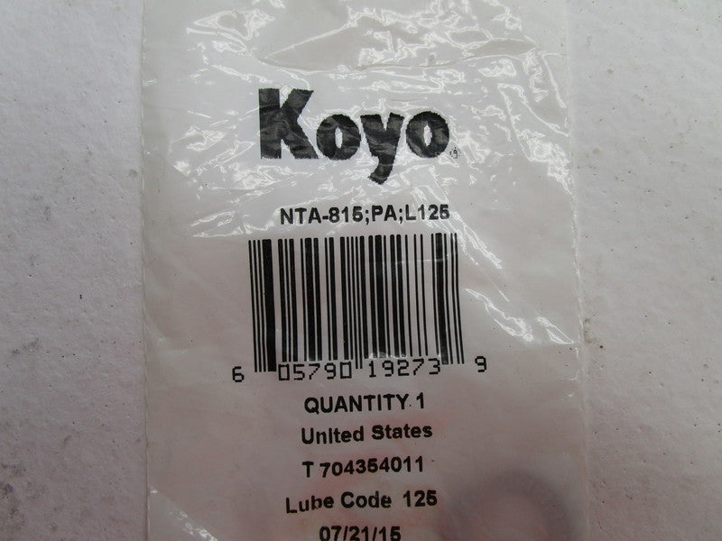 KOYO NTA-815;PA;L125 THRUST NEEDLE ROLLER BEARING * NEW IN FACTORY BAG *