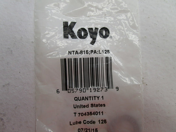 KOYO NTA-815;PA;L125 THRUST NEEDLE ROLLER BEARING * NEW IN FACTORY BAG *