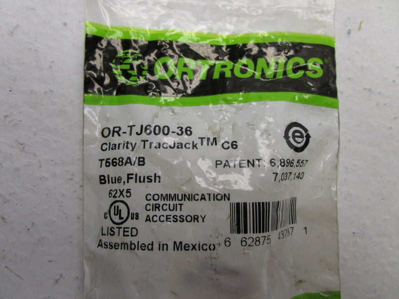 ORTRONICS OR-TJ600-36 BLUE FLUSH * NEW IN FACTORY BAG *