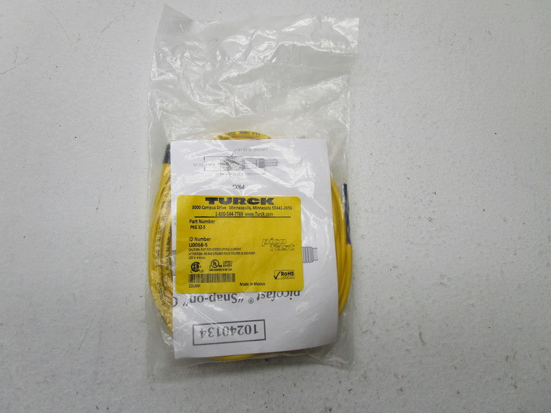 TURCK PKG3Z-5 CABLE CONNECTOR * NEW IN FACTORY BAG *