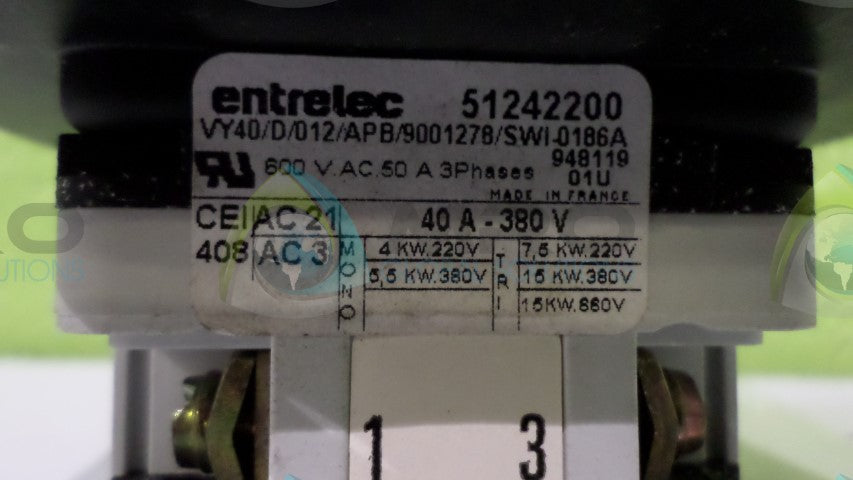ENTRELEC VY40/D/012/APB/9001278/SWI-0186A ROTARY SWITCH *USED*